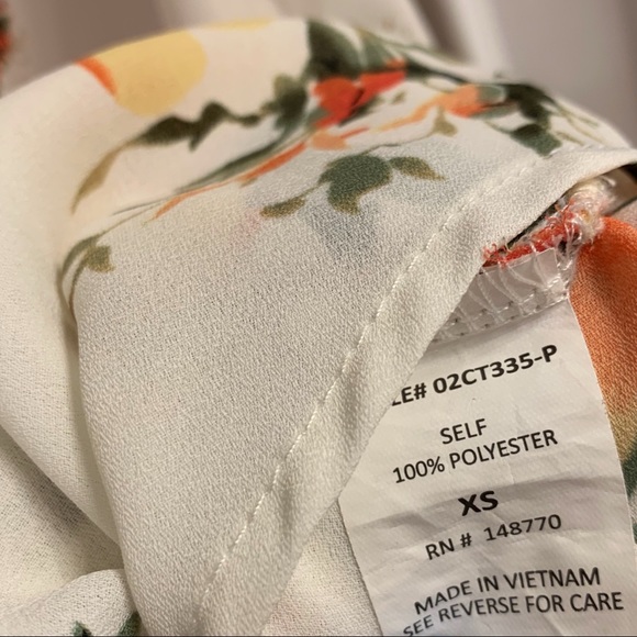 SIENNA SKY • Coral Floral Short Sleeve Blouse - Picture 8 of 8